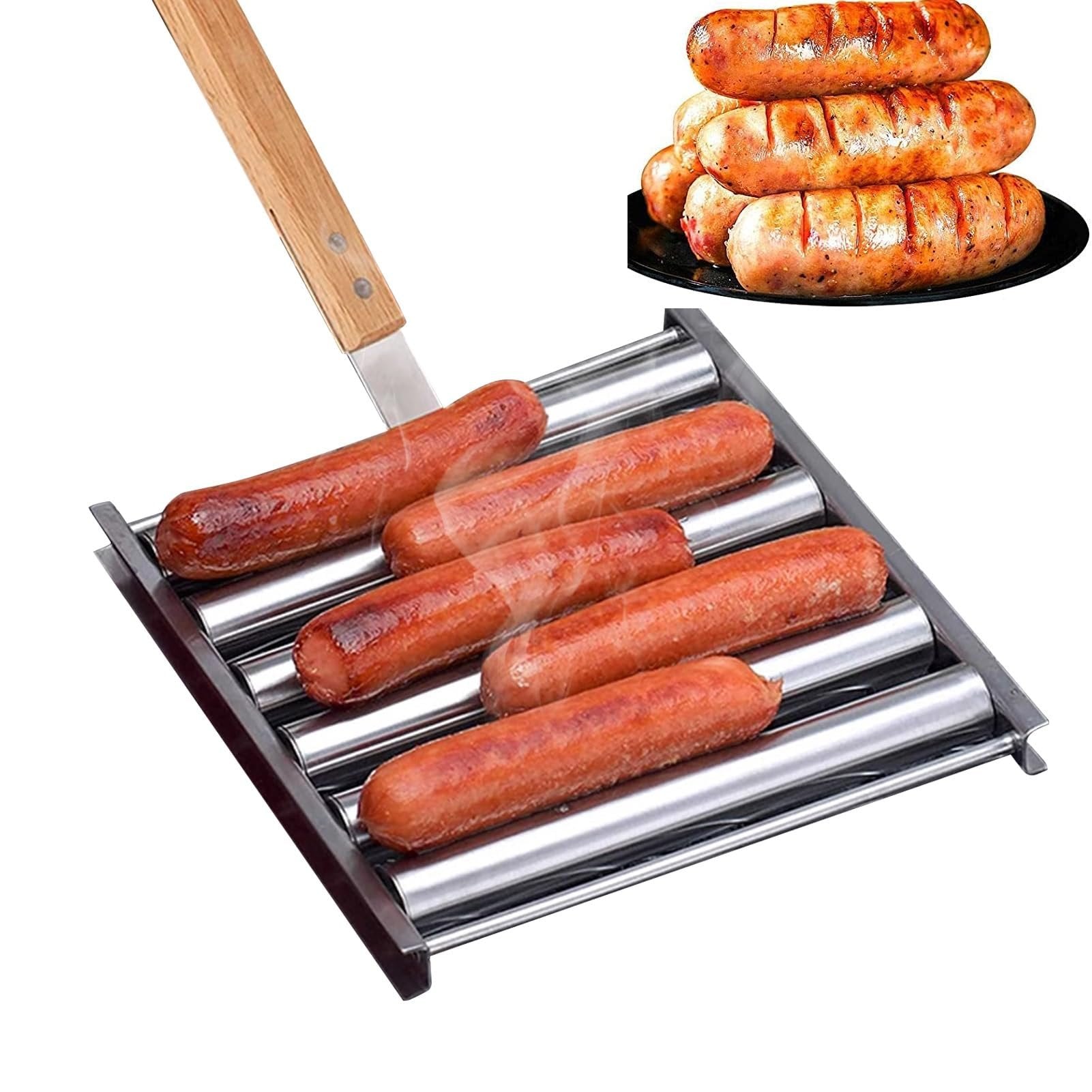 🔥Hot Sale 48% OFF🔥-Hotdog Roller Stainless Steel Sausage Roll Rack