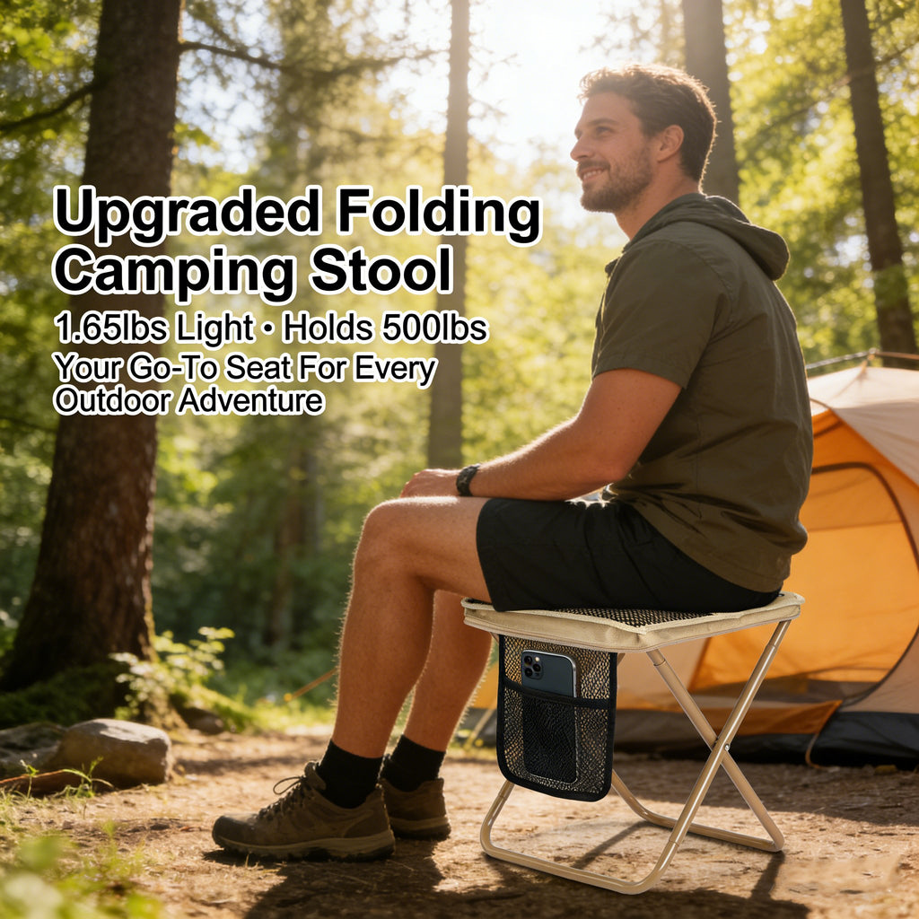 🏕️ Heavy-Duty Foldable Camping Stool 🪑
