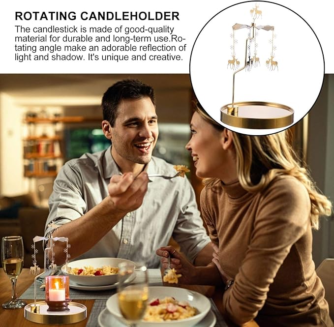 Enchanting Whirls of Light: Rotating Candleholder with Dual-Shape Options for Elegant Evenings