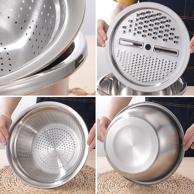 Stainless Steel Grater with Drain Basket🥕🥗