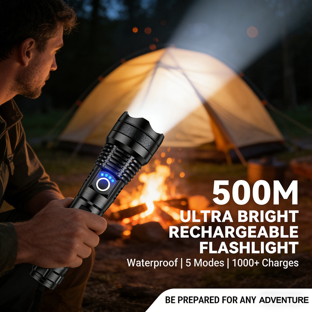 ✨Rechargeable LED Flashlight - High Lumen, Waterproof, Ultra Bright Flashlight for Emergencies