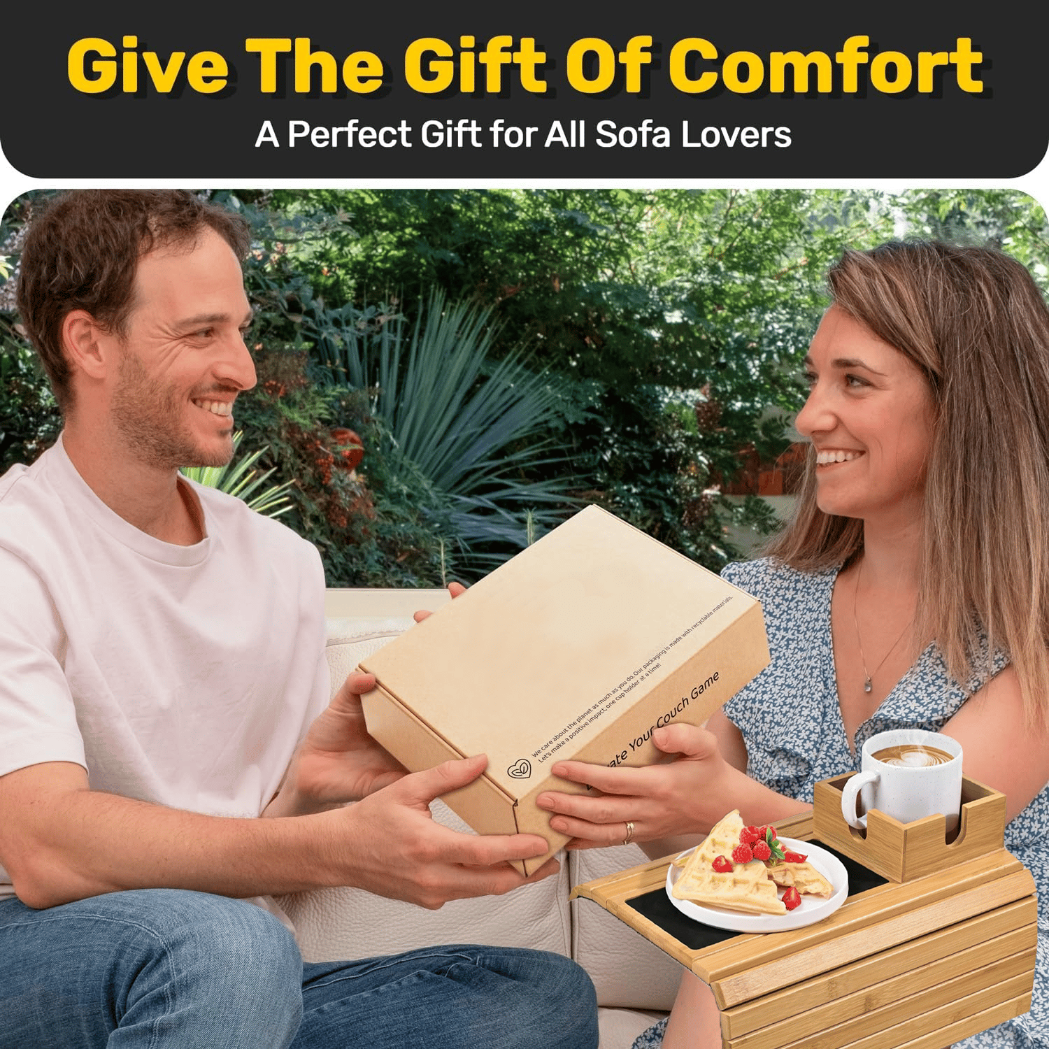 🔥2025 New Arrival - Bamboo Couch Cup Holder