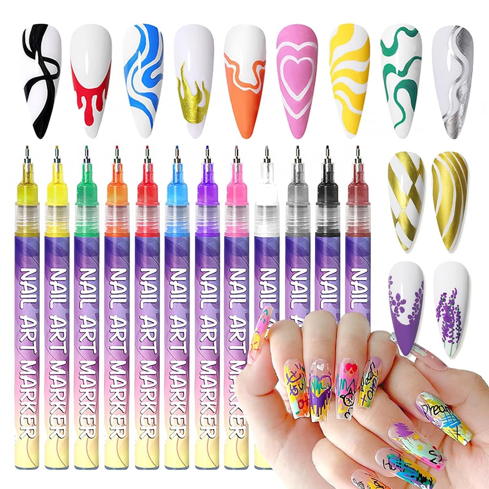 12-Color Nail Art Pen Set