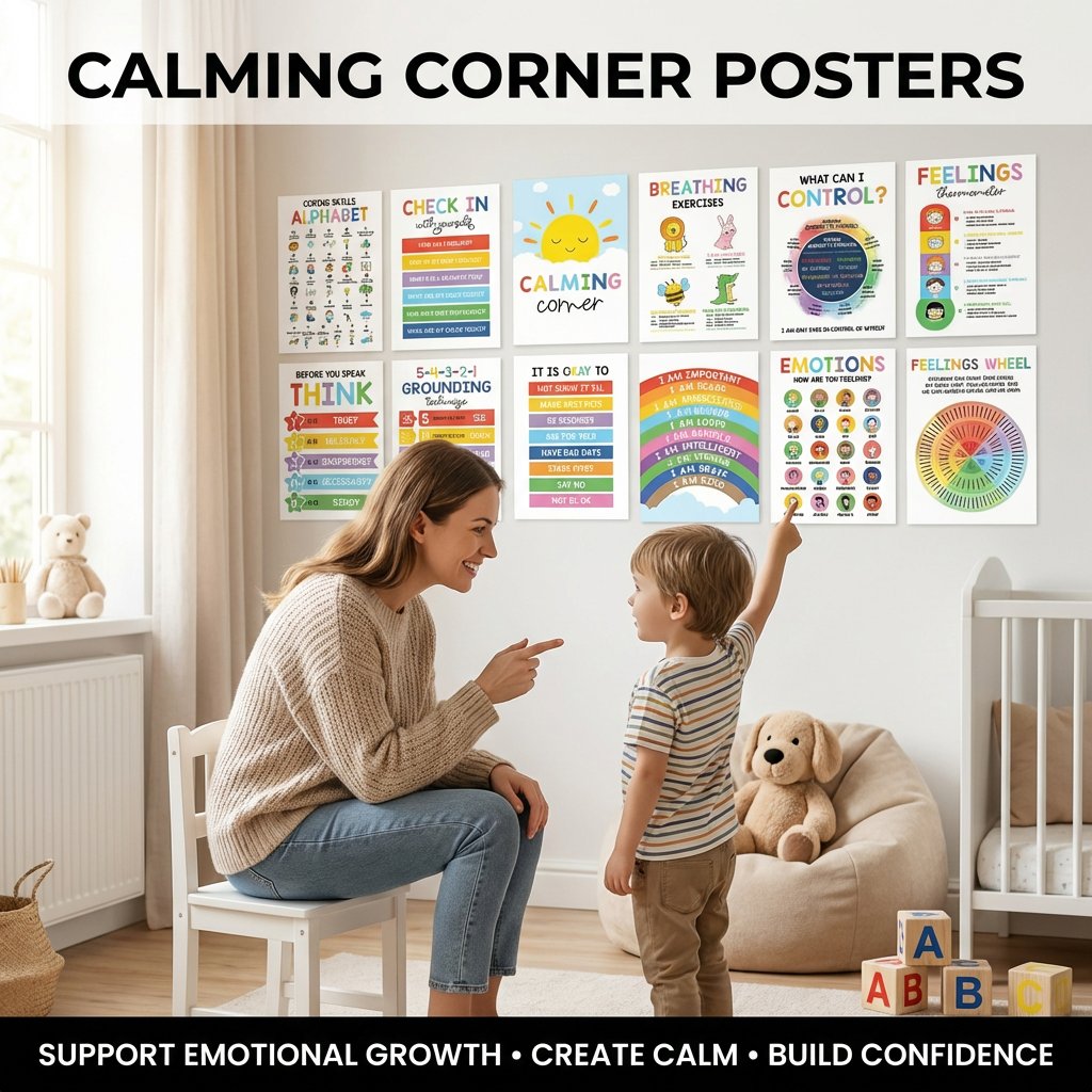 Calming Corner Posters&Feelings Wheel Chart🌈🧠