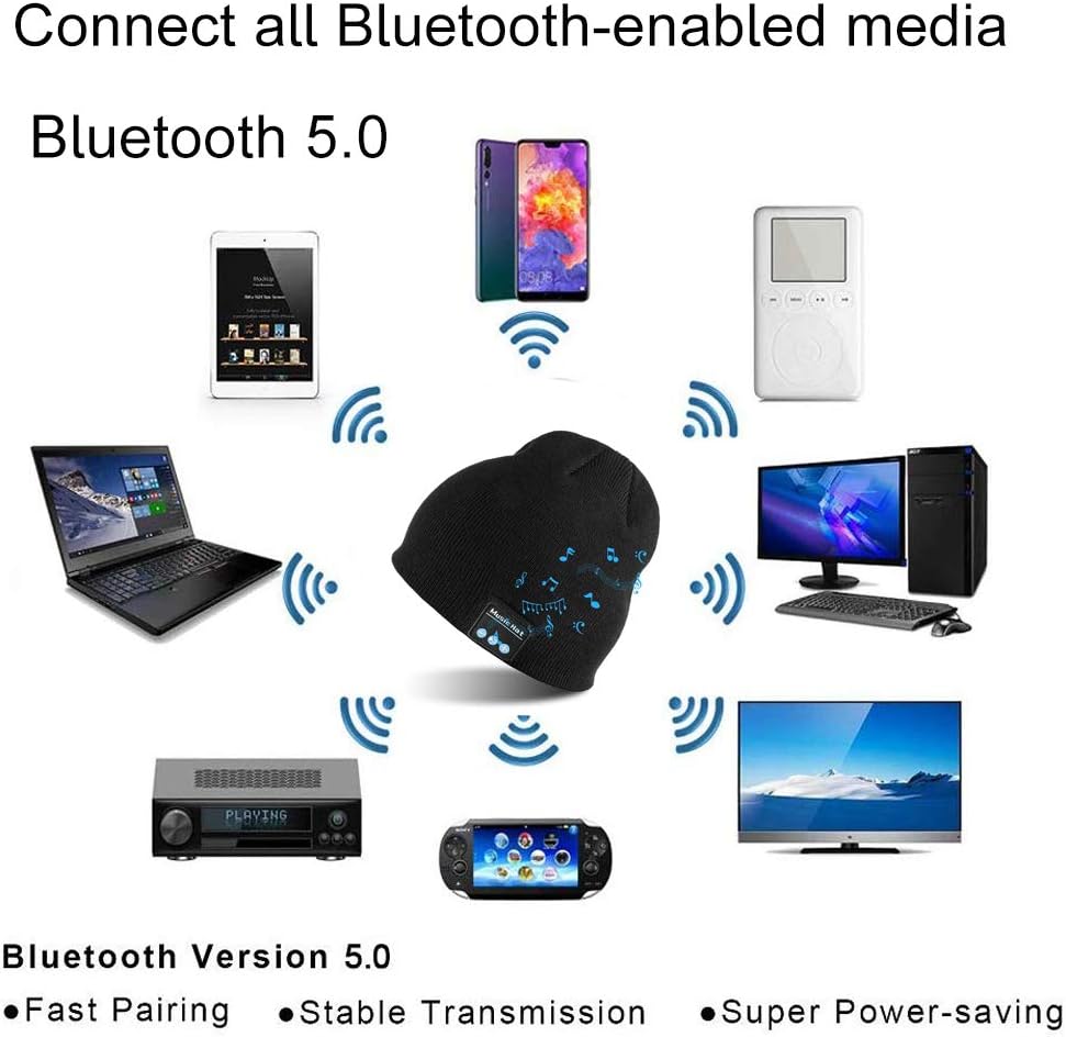 Unisex Bluetooth Beanie Hat with Light