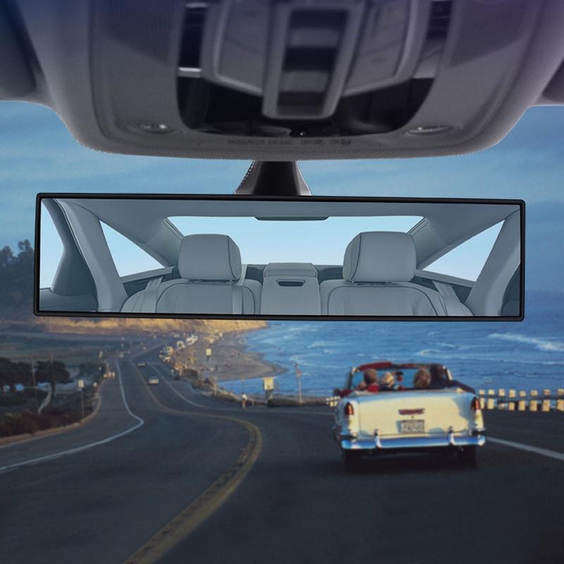 Universal 11.81 Inch Panoramic Rearview Mirror—effectively reduce the blind spots of cars SUVs trucks