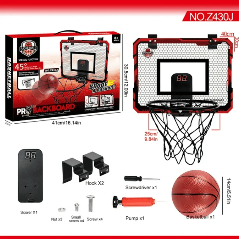 Foldable Wall Mounted Basketball Hoop - Sports Toys for Boys and Girls