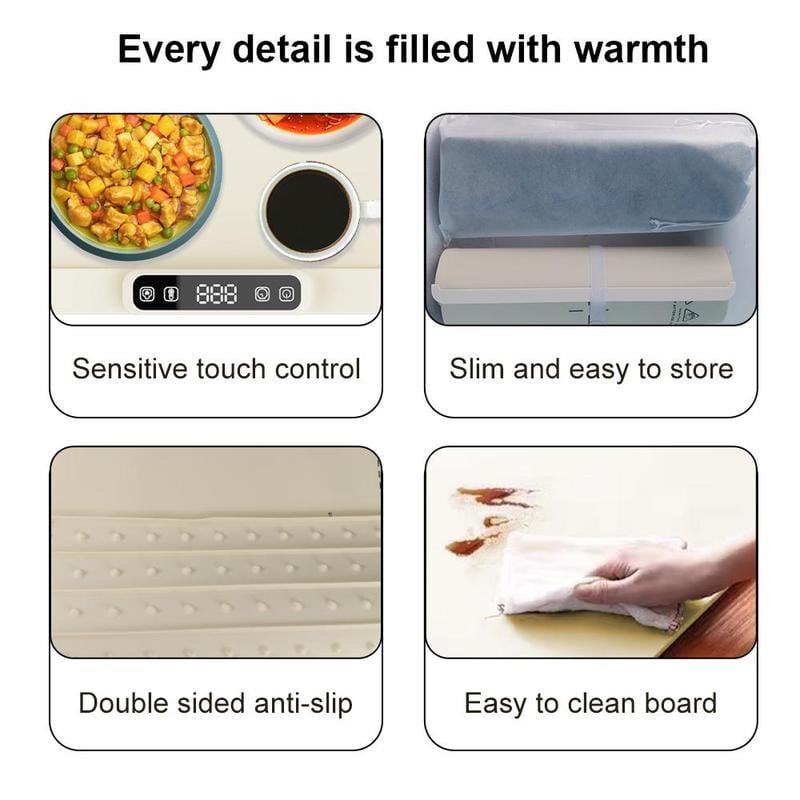 Smart Foldable Electric Warming Tray – Keep Your Food Warm, Anytime!