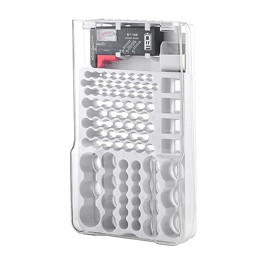 Comprehensive Battery Organizer with Built-In Tester