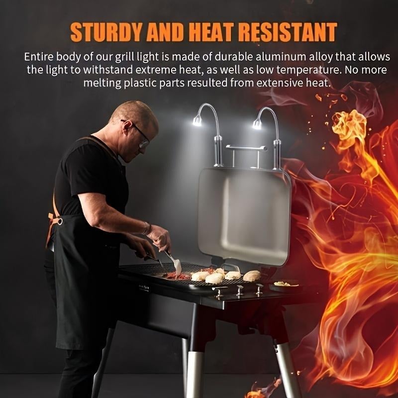 LED Grill Light with 360° Flexible Gooseneck & Magnetic Base