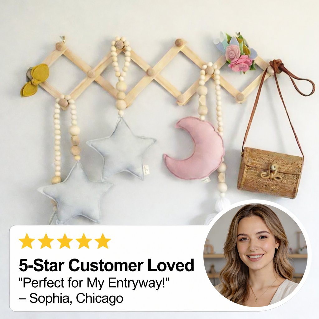 13-Hook Expandable Clothes Hanger Storage Rack