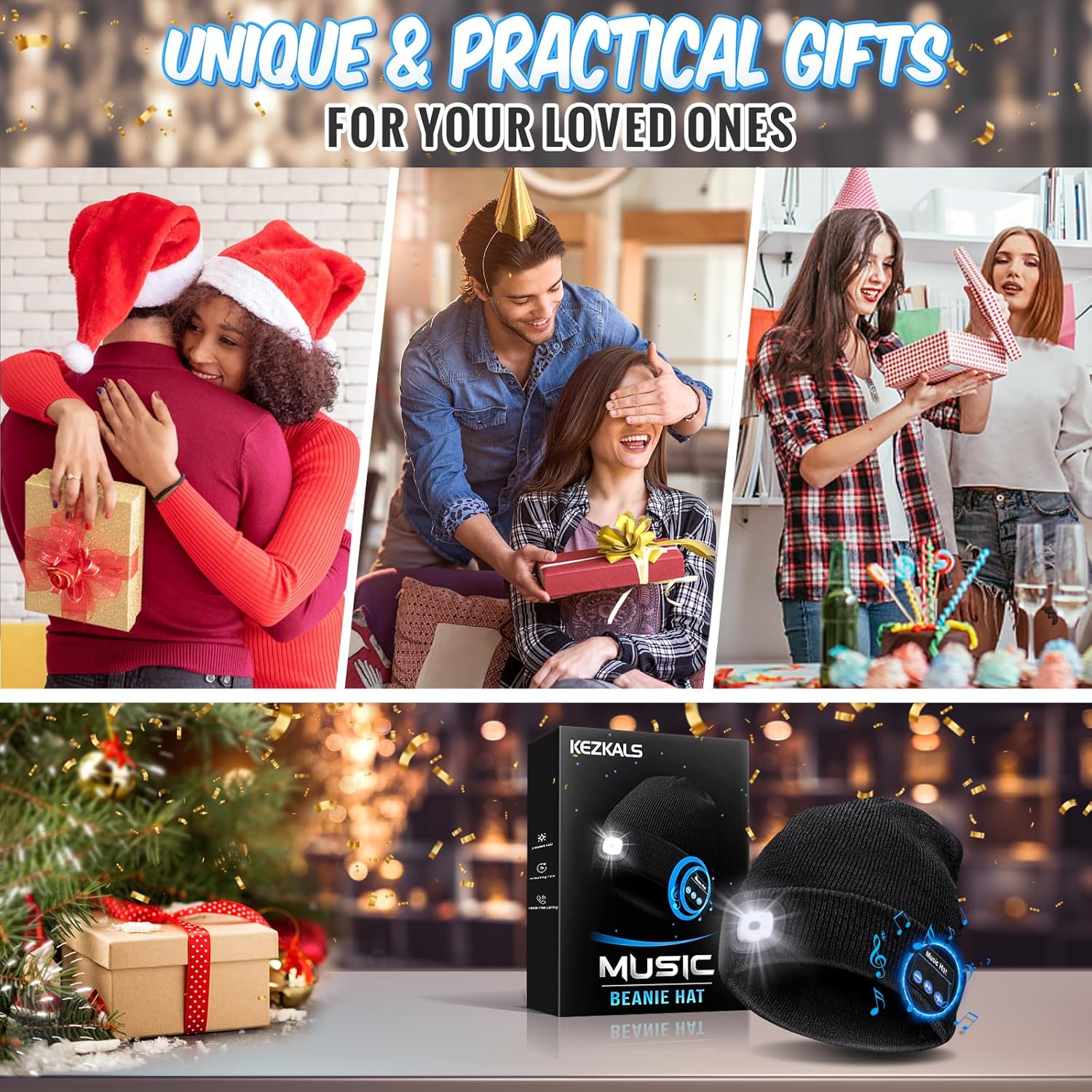 Unisex Bluetooth Beanie Hat with Light