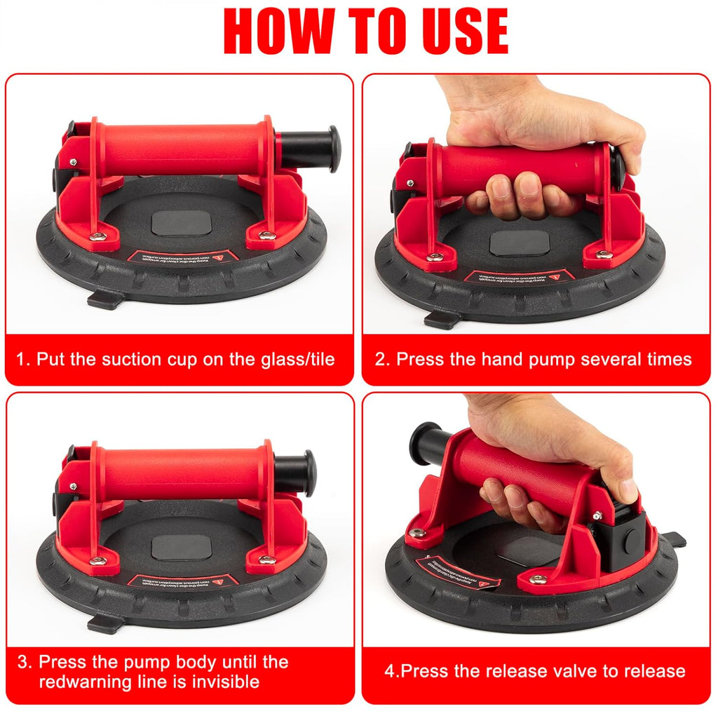 Heavy-Duty 20.5 cm Suction Cups for Glass, Tiles, and More – 132 kg Load Capacity, Perfect for Lifting and Moving Heavy Objects