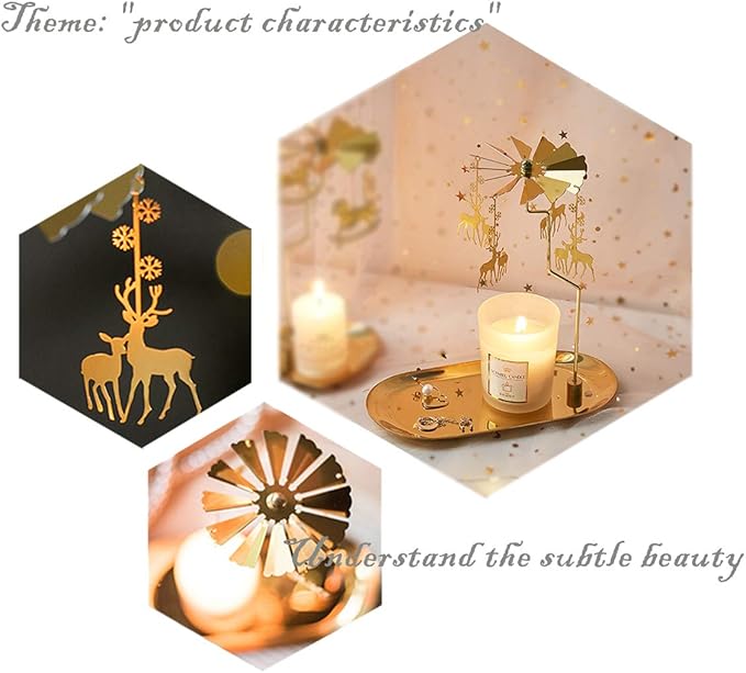 Enchanting Whirls of Light: Rotating Candleholder with Dual-Shape Options for Elegant Evenings