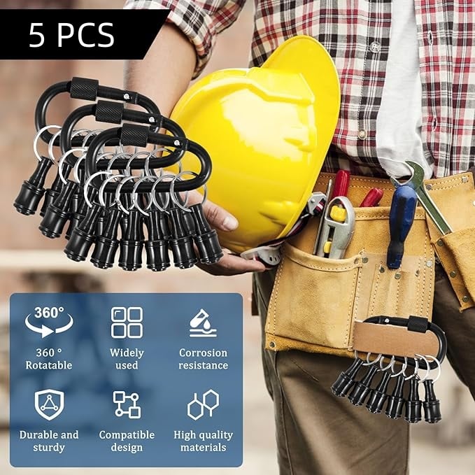 Portable 1/4 Inch Bit Holder Keychain