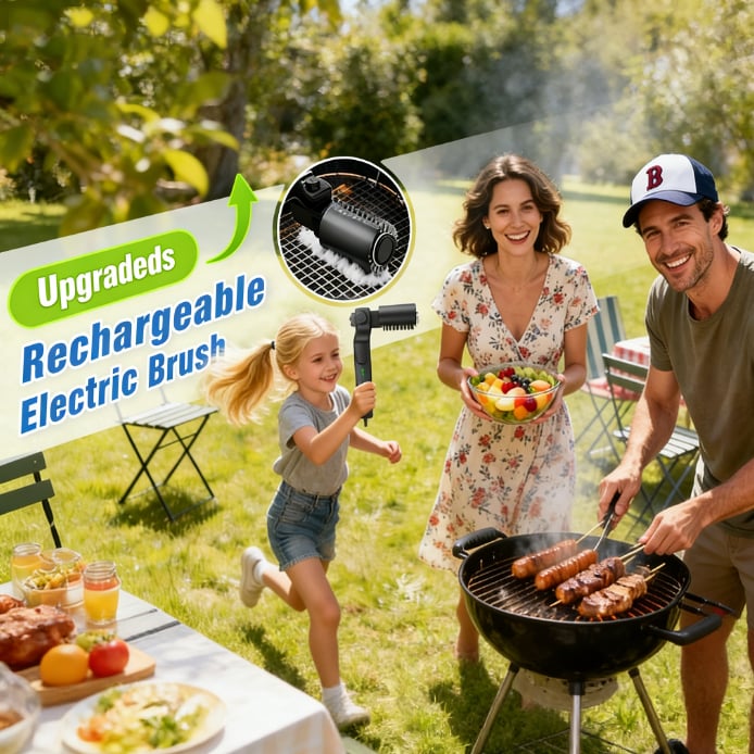 🍖✨Electric Three-Speed BBQ Brush – Effortless Cleaning for Your Grill
