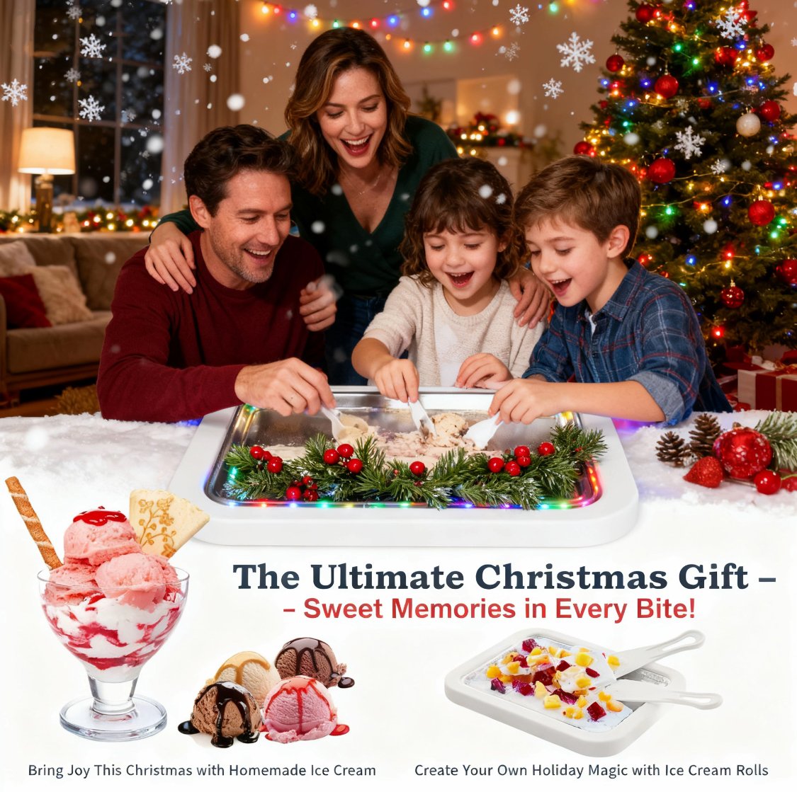 🍦 Ice Cream Roller Tray with Scrapers – The Ultimate DIY Dessert Maker!