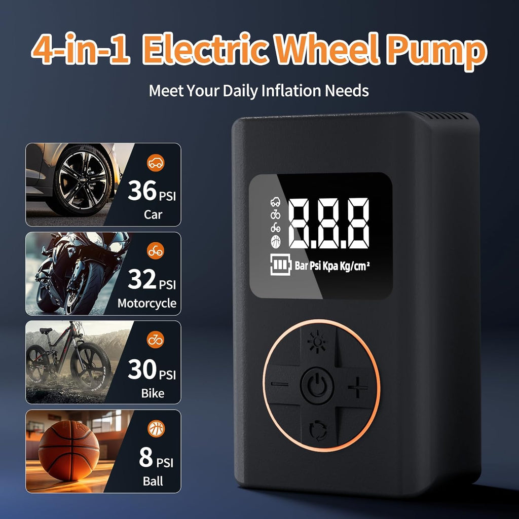 Portable Electric Air Pump with Digital Pressure Gauge