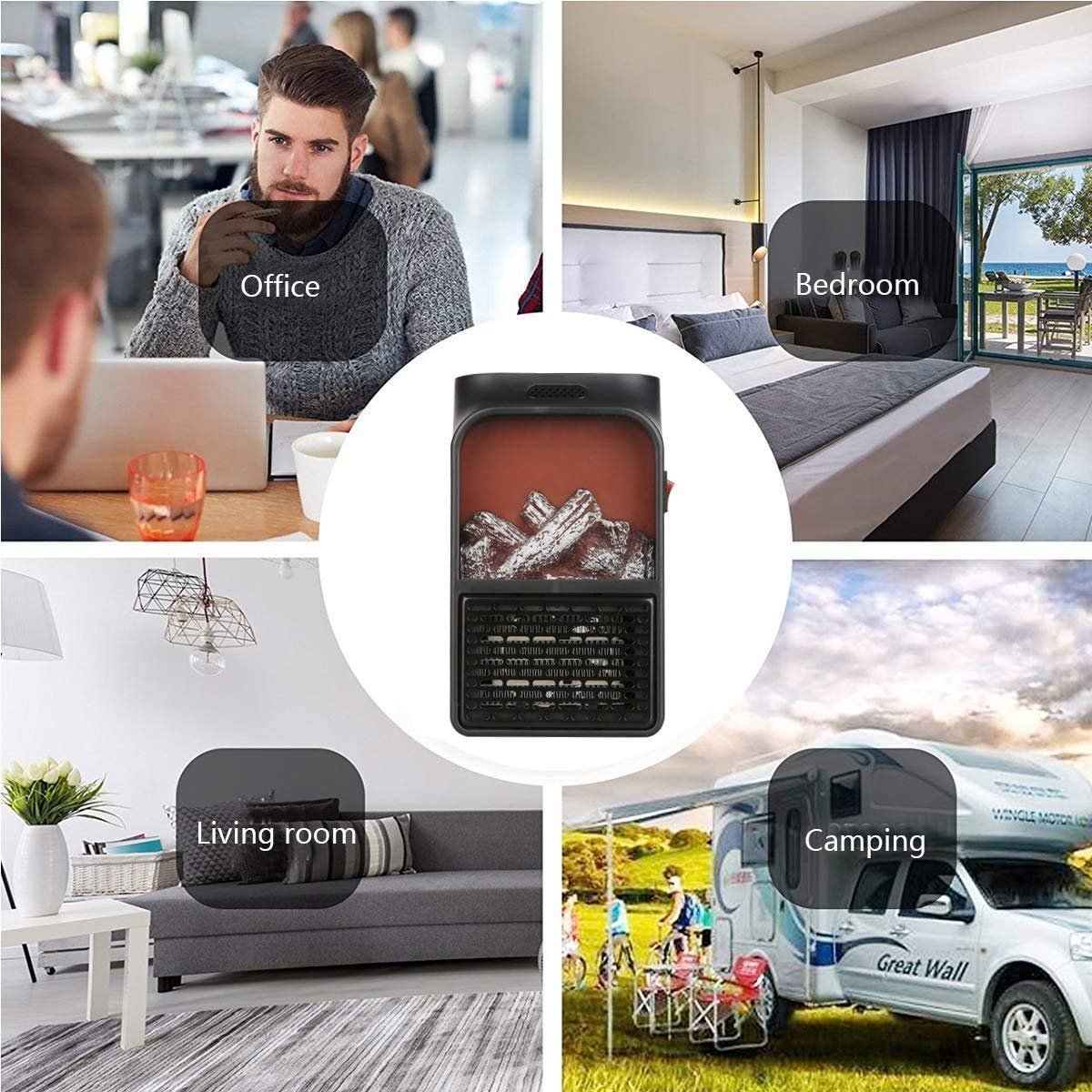 Heater With 3D Flame 900W