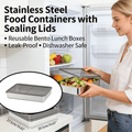 Stainless Steel Food Containers with Sealing Lids🥗