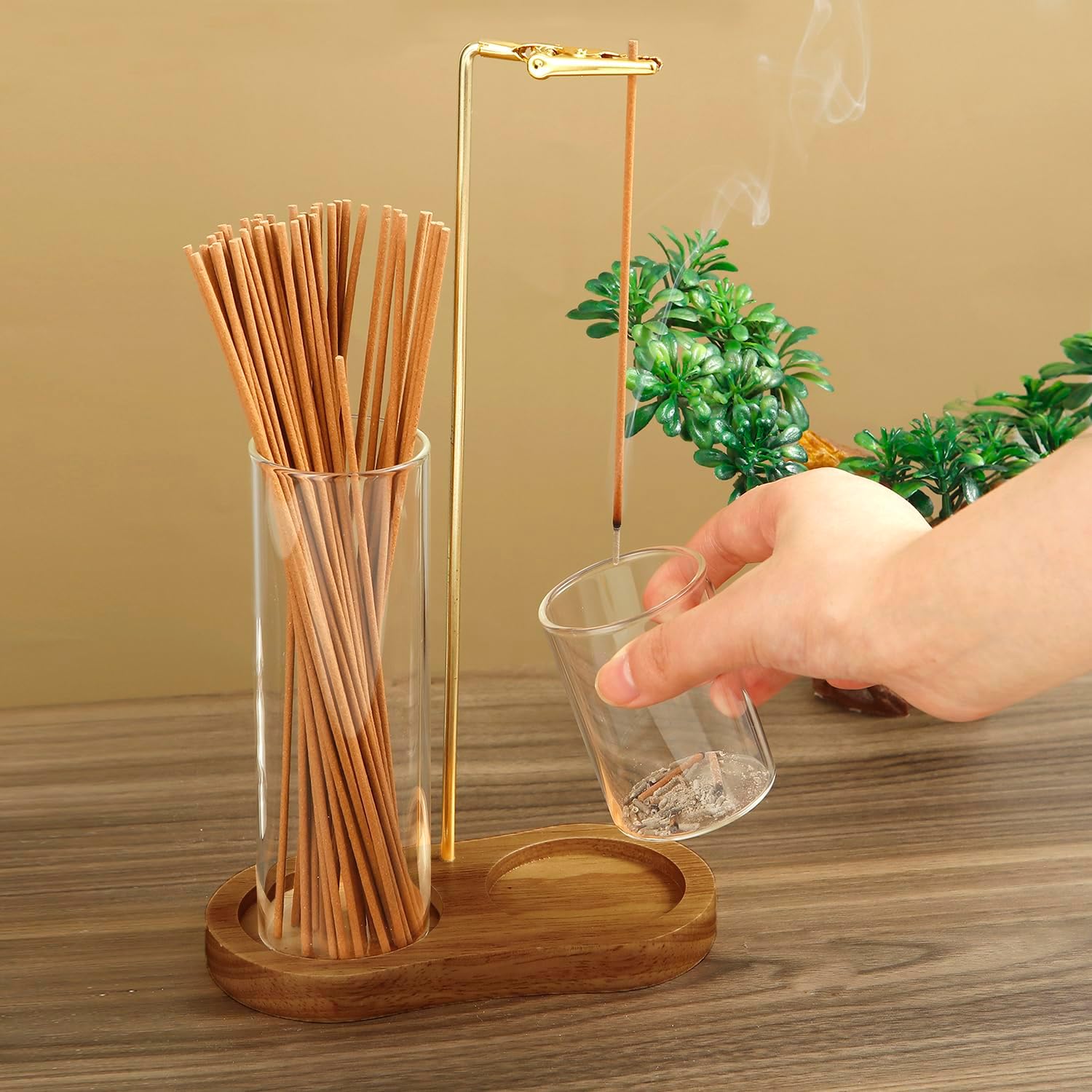 Wooden Base Incense Burner and Aromatic incense sticks🕯️