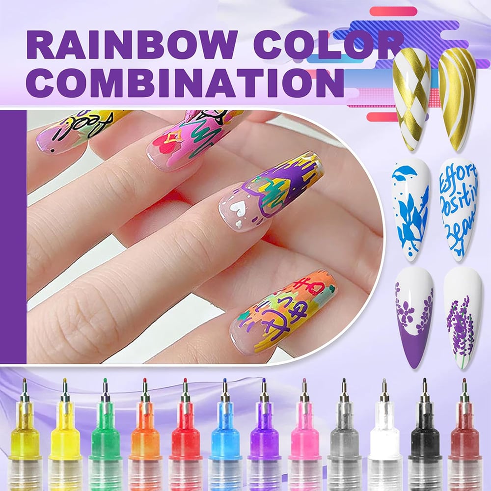 12-Color Nail Art Pen Set