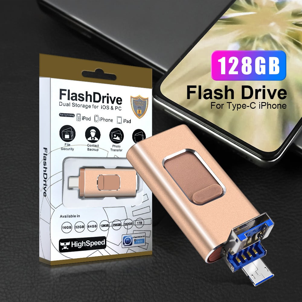 🔥 4-in-1 High-Speed USB Flash Drive for iPhone, iPad, Android, PC & More