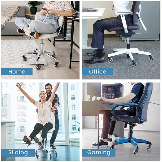 5Pcs Office Chair Casters Replacement Wheels – 3 Inches Silent and Smooth Rolling Casters