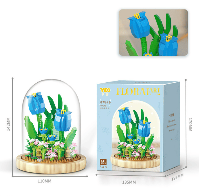 Flower Bouquet Building Kit, Forever Flower Decorated Flower with Dust Cover