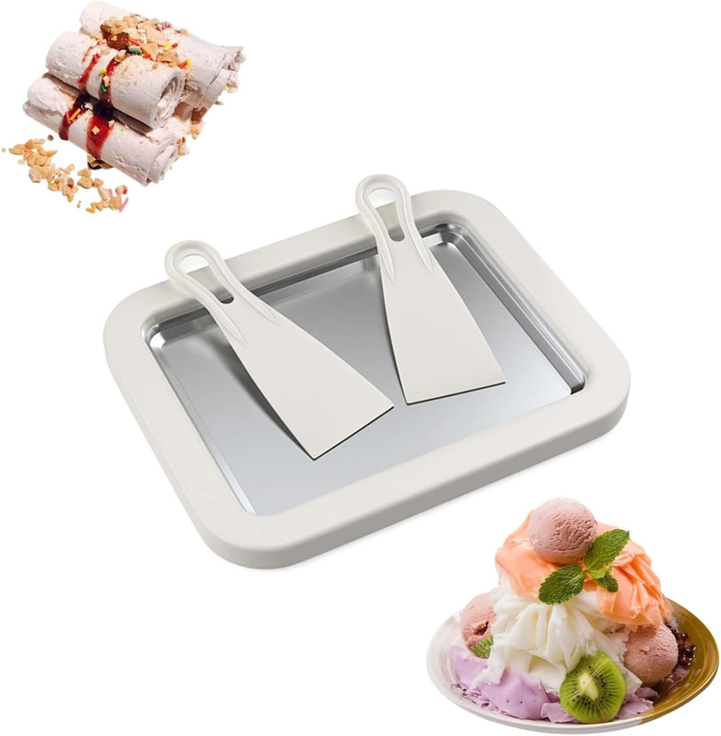 🍦 Ice Cream Roller Tray with Scrapers – The Ultimate DIY Dessert Maker!