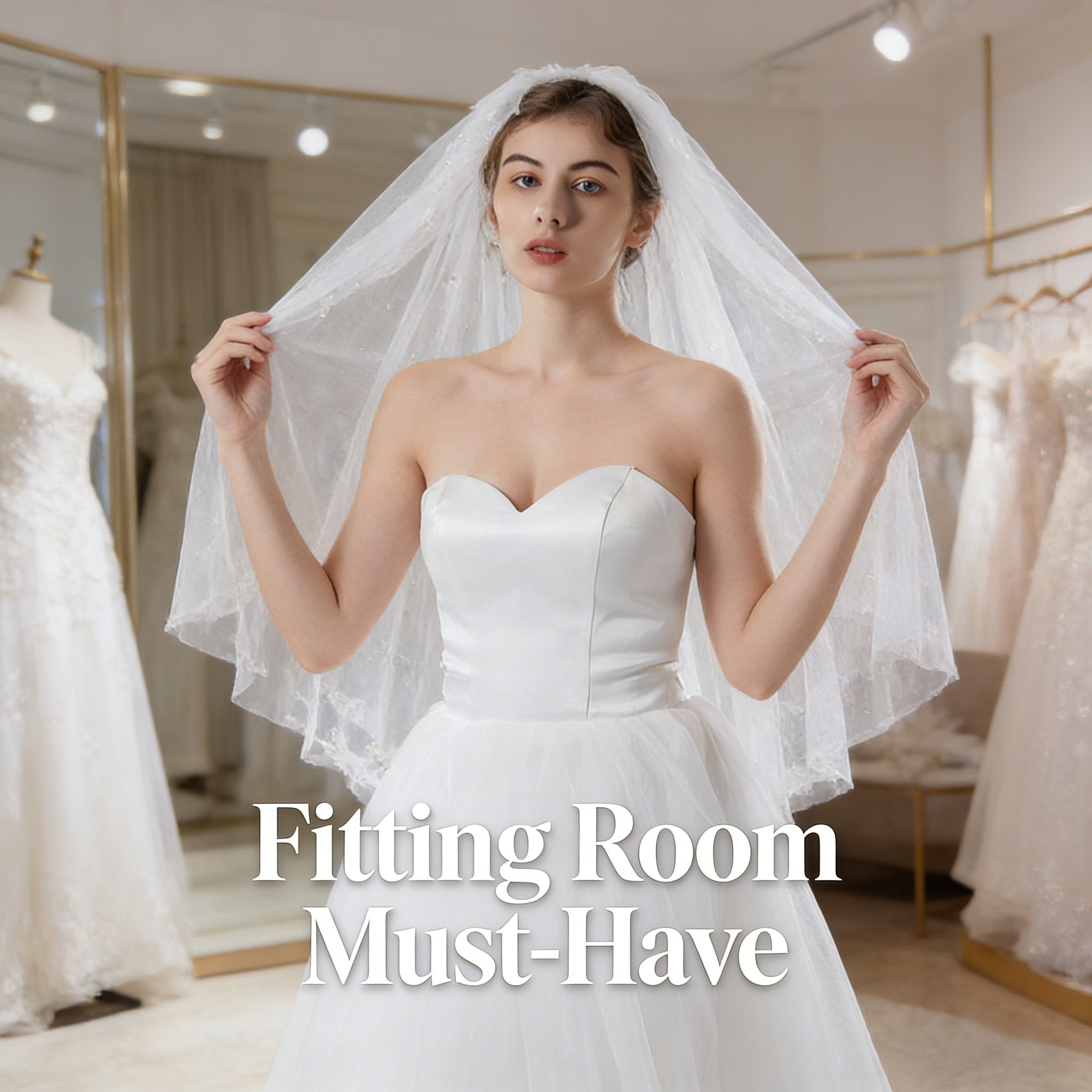 Wedding Veil for Women - Short Lace Bridal Veil for Weddings, Bachelorette Parties & Honeymoon 💍👰