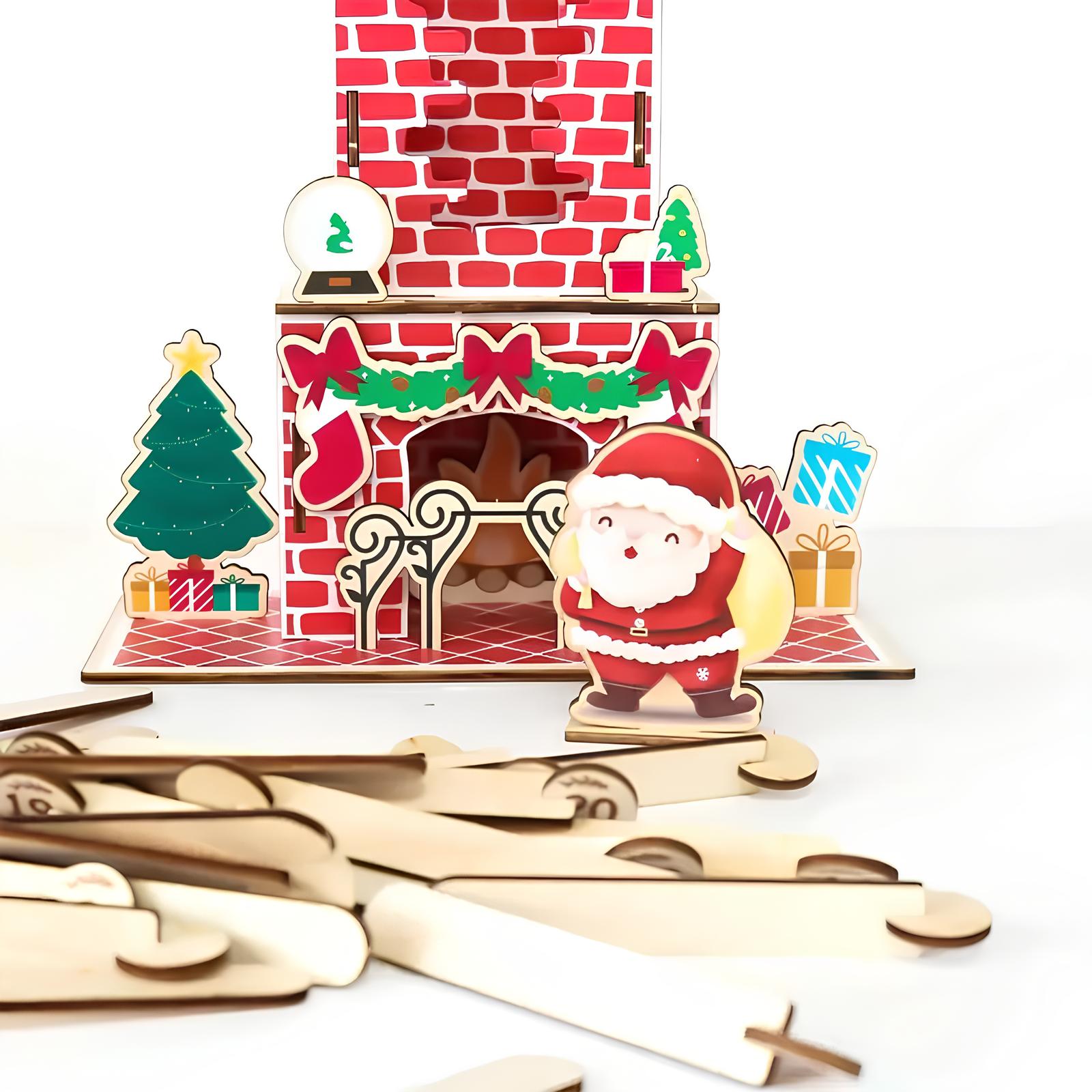🎄Vintage-Style Wooden 3D Advent Calendar