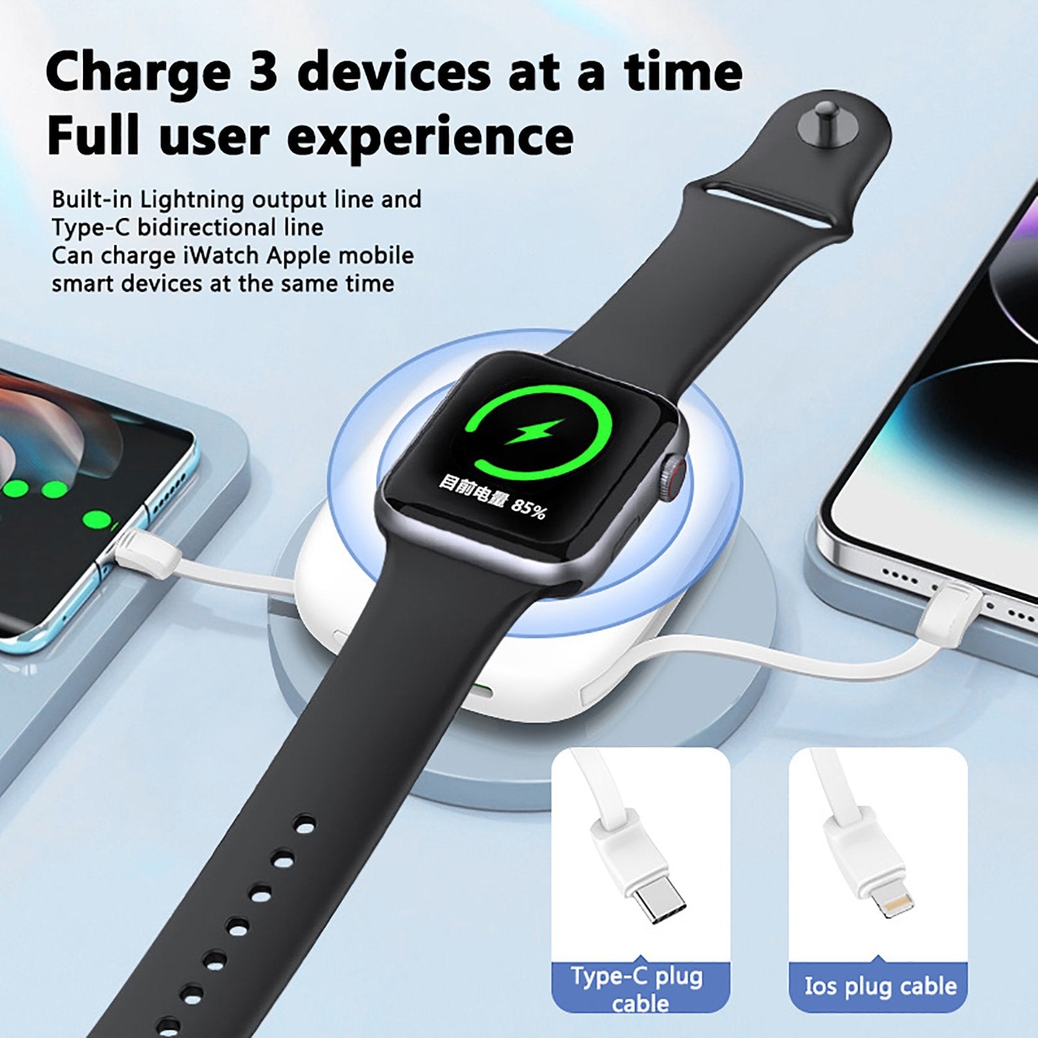 Portable Charger- 5000mAh Portable Charger Power Bank with Built-in Cables