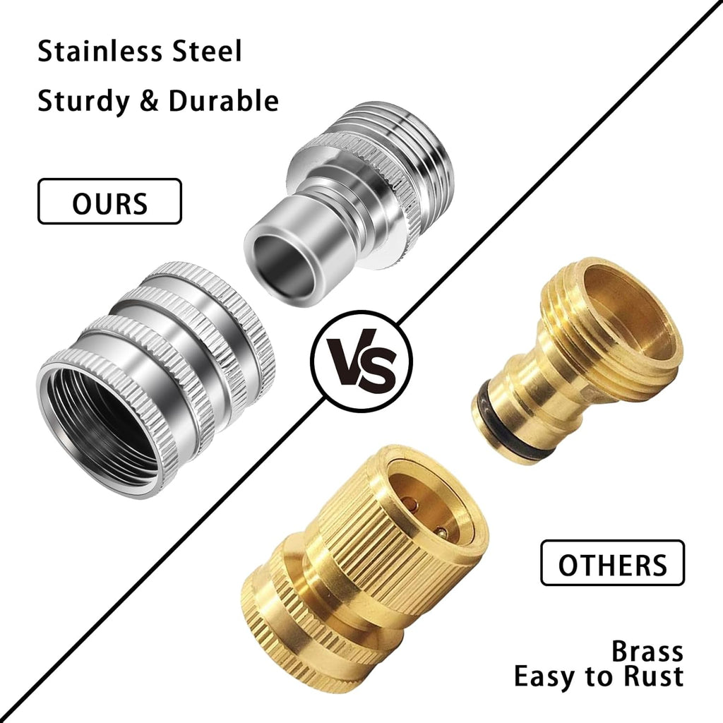 💧Stainless Steel Garden Hose Quick Connect Fittings Set