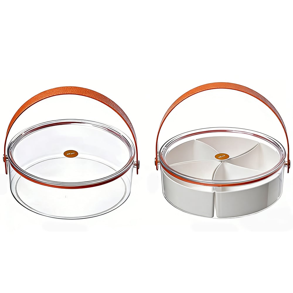 🍽️ Portable Divided Snack Tray with Lid & Handle
