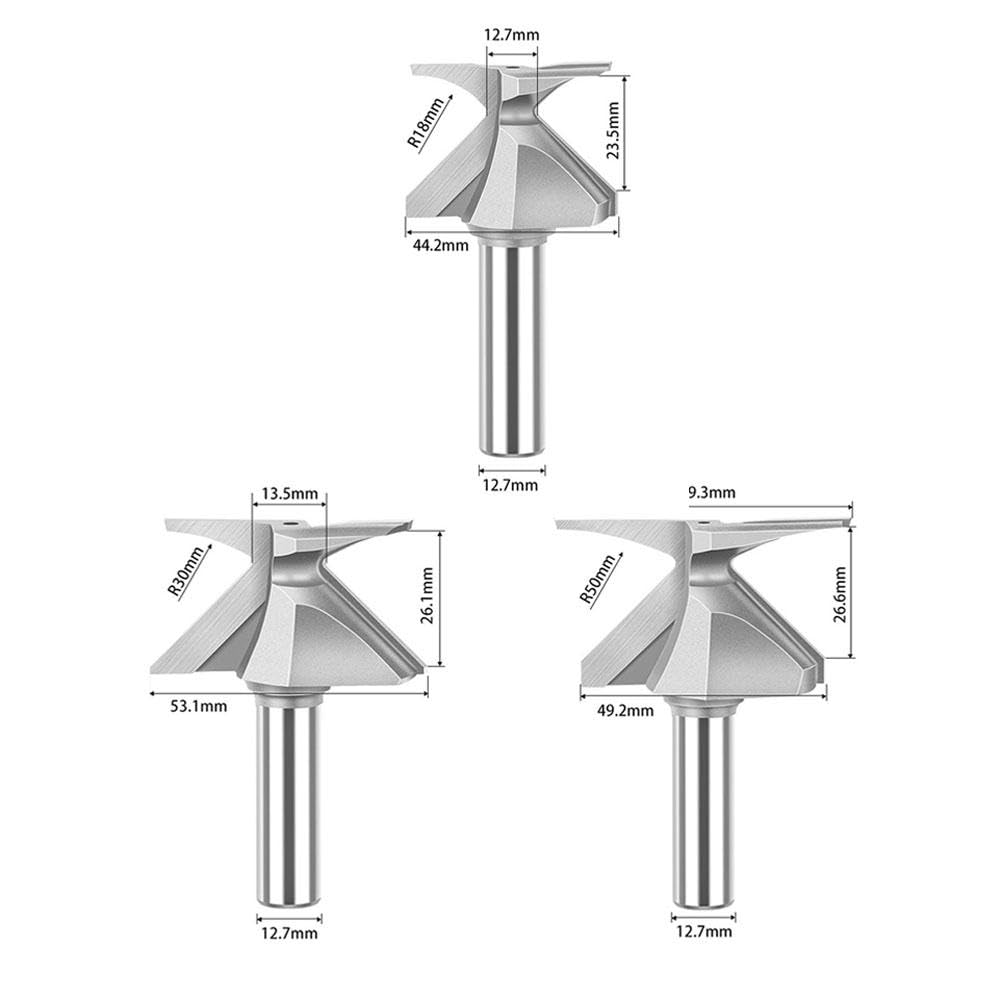 R18/R30/R50 Woodworking Arc Integrated Slotting Trimming Machine Milling Tool