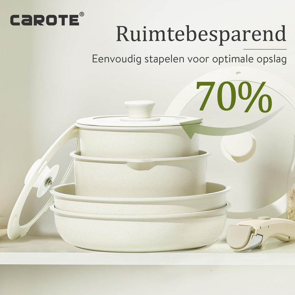 Detachable Handle Cookware - Space-saving, Versatile, and Easy to Clean