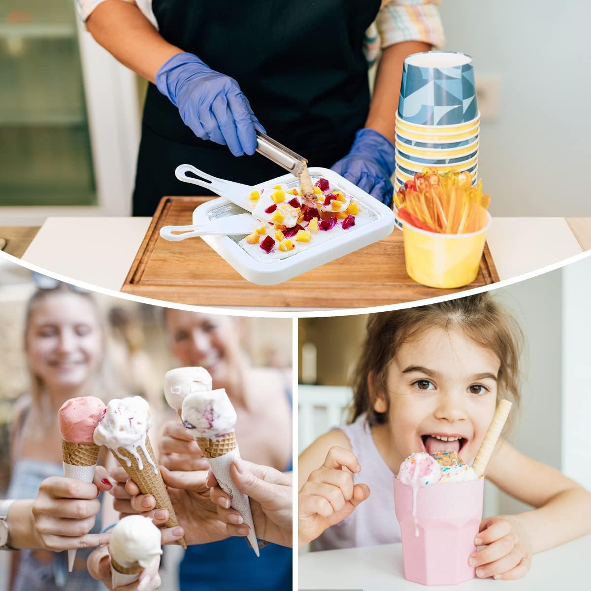 🍦 Ice Cream Roller Tray with Scrapers – The Ultimate DIY Dessert Maker!