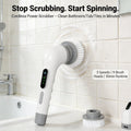Electric Rotating Cleaning Brush-Cordless Power Scrubber with 9 Replaceable Brush Heads