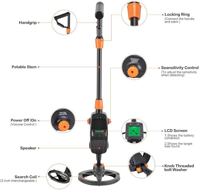 Professional Metal Detector | Lightweight, Waterproof, and High Sensitivity for All Treasure Hunters