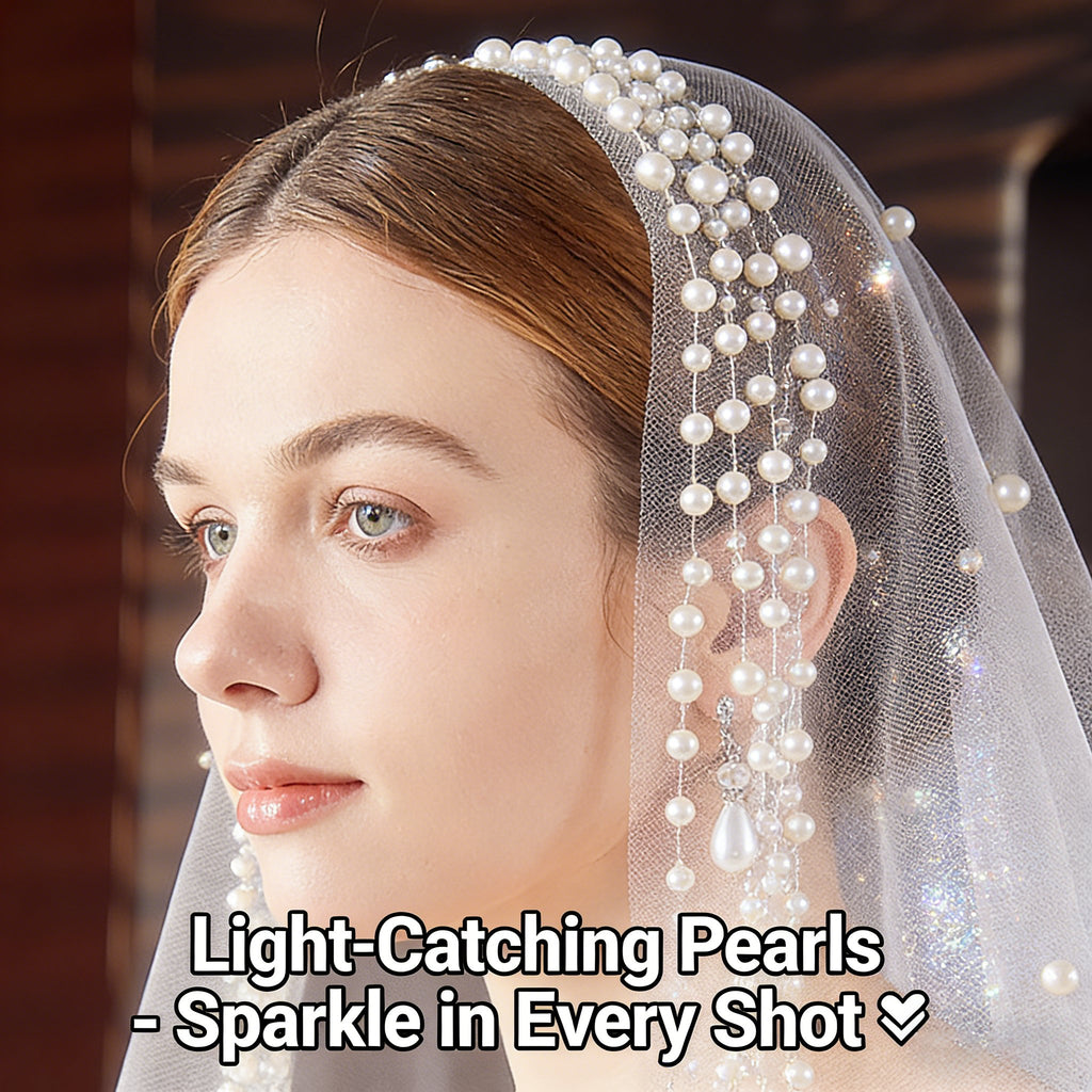 Wedding Veil for Women - Short Lace Bridal Veil for Weddings, Bachelorette Parties & Honeymoon 💍👰