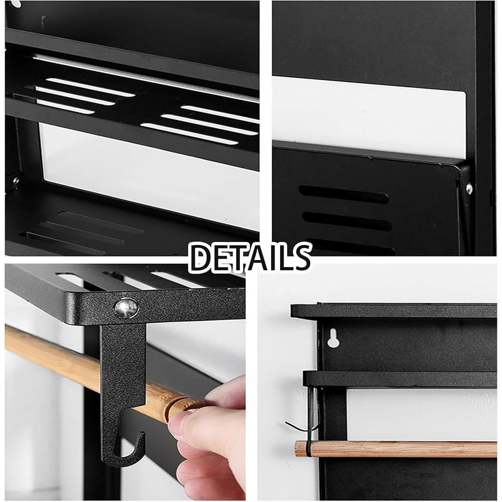🧂 Double-Layer Wall-Mounted Magnetic Spice Rack