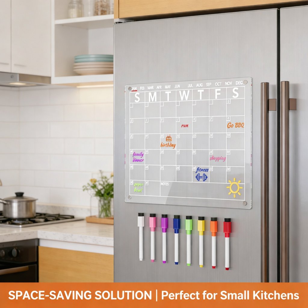 🧲 Acrylic Magnetic Dry Erase Board for Refrigerator (15 x 11 in)