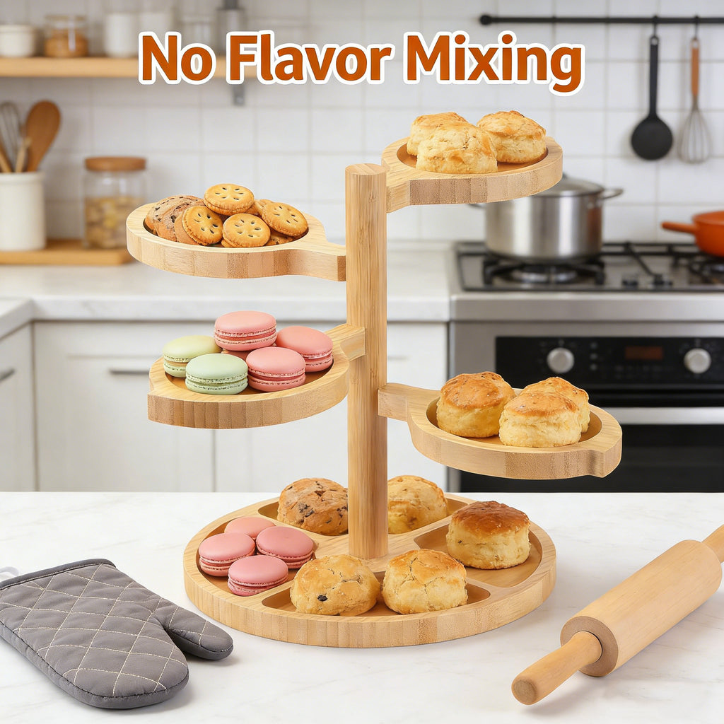 🌿 Bamboo Tiered Snack & Cheese Tray