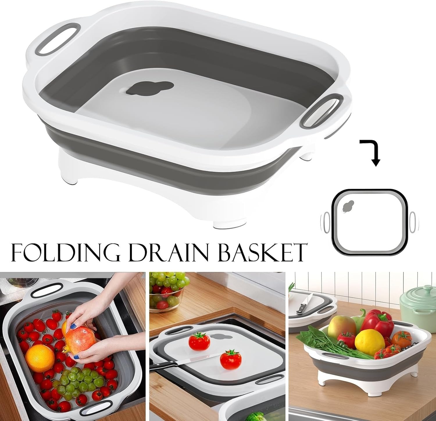 Collapsible Cutting Board with Washing Basket🥗