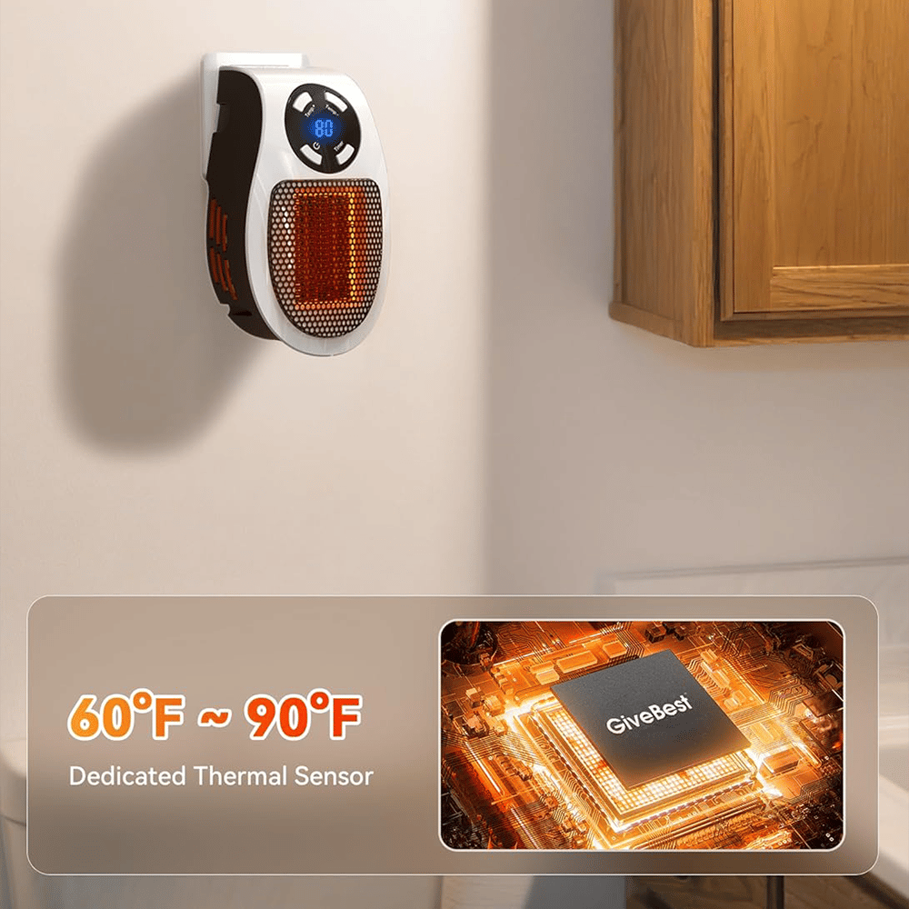 🔥 Smart Plug-In Wall Space Heater – Compact, Safe & Energy-Saving Comfort