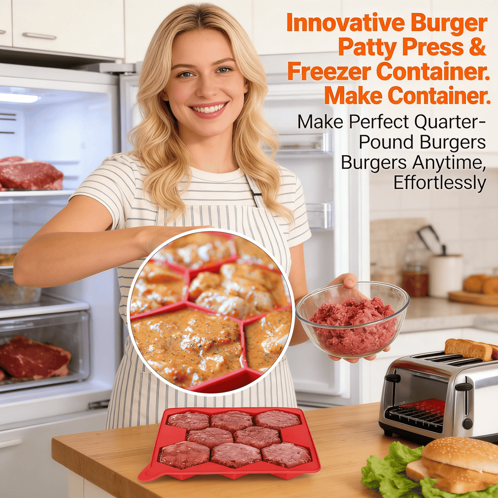 🍔 Innovative Burger Patty Press & Freezer Container