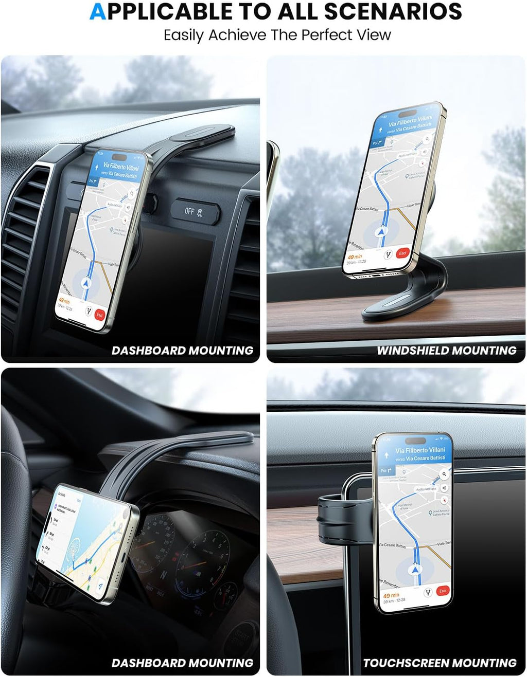 Bendable Aluminum Arm Magnetic Phone Holder for Car