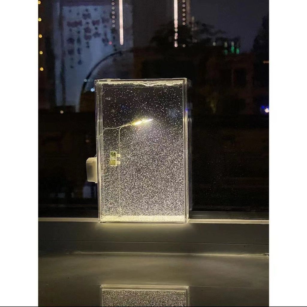 DIY quicksand snow scene night light, transparent snow scene acrylic box