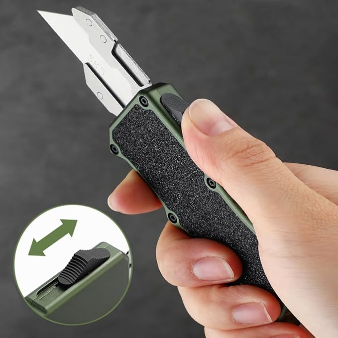 Heavy-Duty Retractable Utility Knife with Aviation-Grade Handle (Includes Replaceable Blades)
